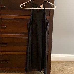 Black textured target dress